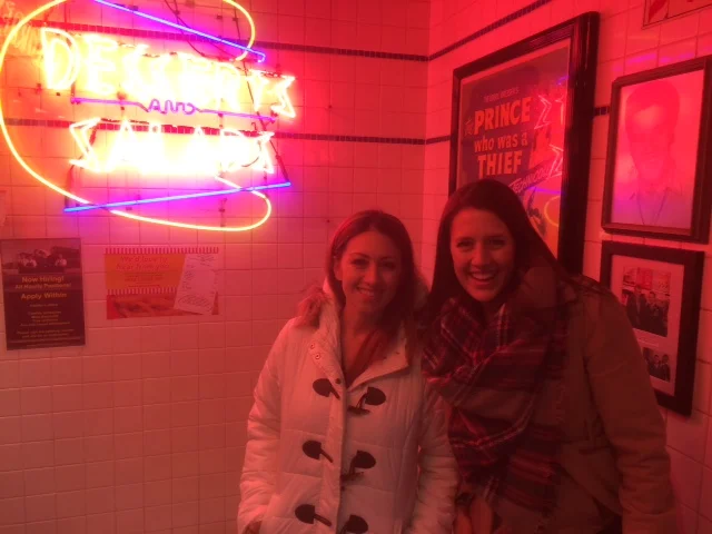 Here we are getting a hot dog minutes after getting off the plane. :-)