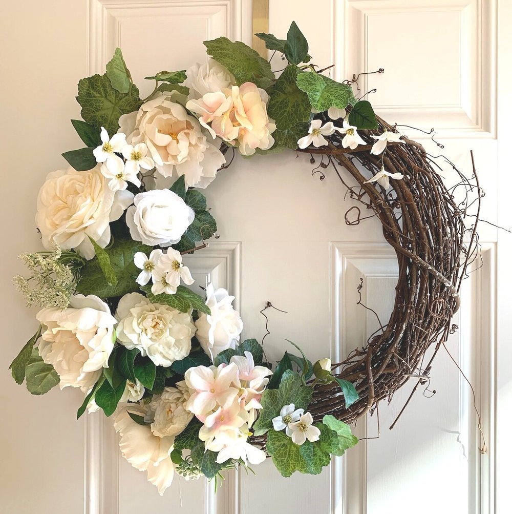 Faux Floral Spring Wreath Flowers By Justine