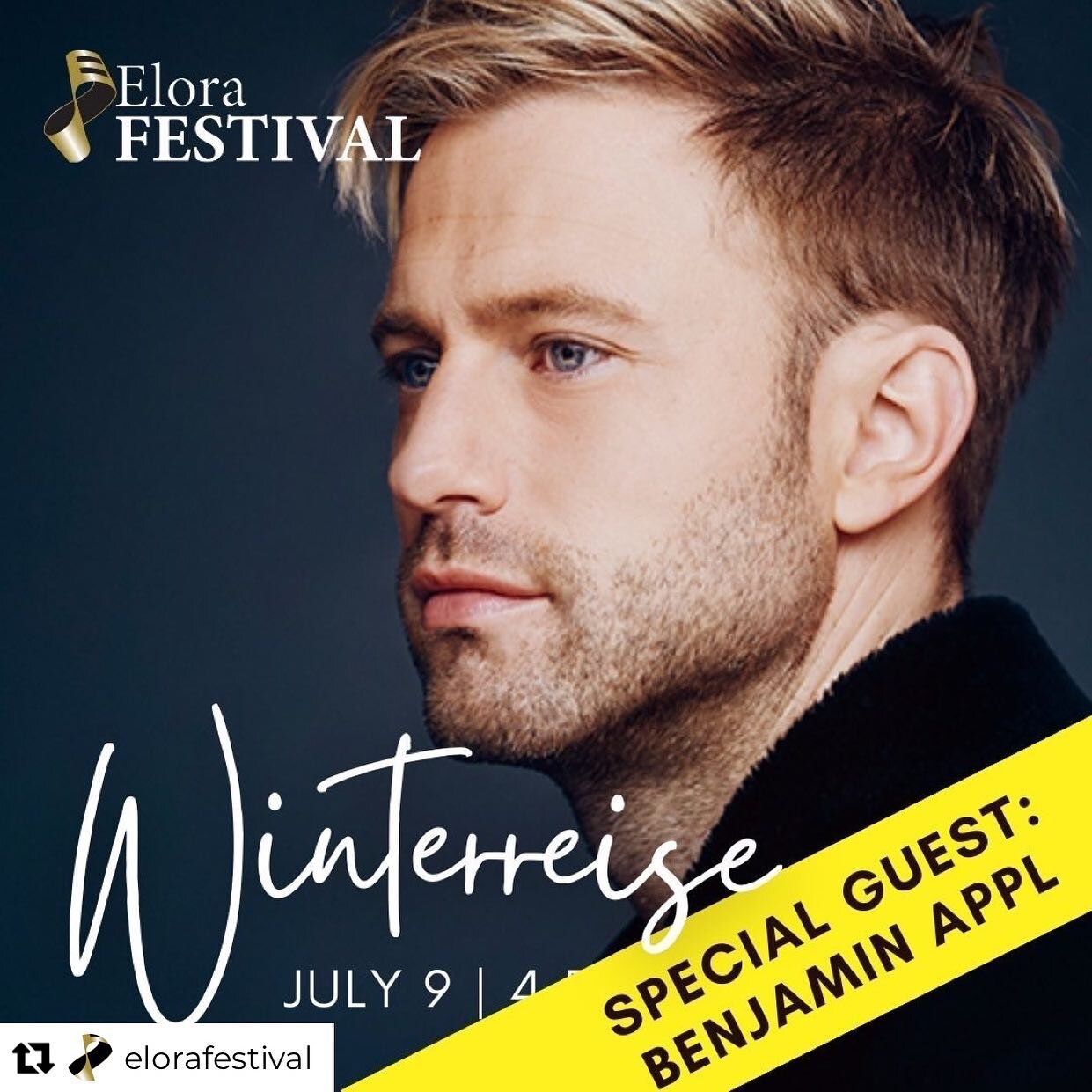 Repost from @elorafestival
&bull;
JUST ANNOUNCED!  Baritone @BenjaminAppl will make a special appearance at the Elora Festival with @erikaswitzerpiano for Winterreise, July 8 at 4pm.

Tickets available through the link in our bio.