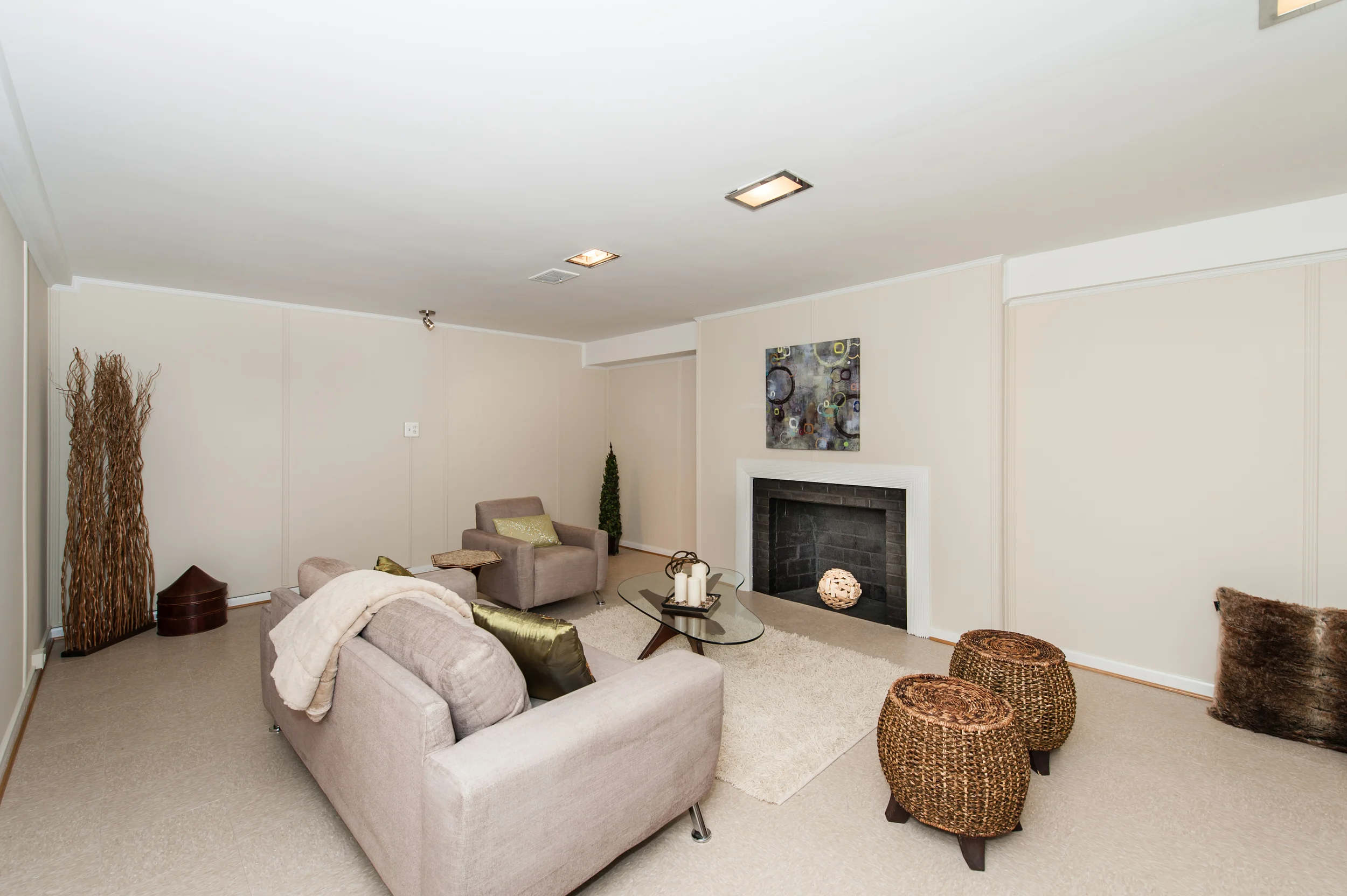 Lower Level with Wood-Burning Fireplace