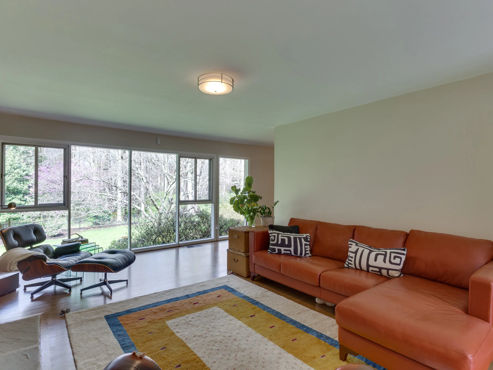 Living Room with Walls of Windows