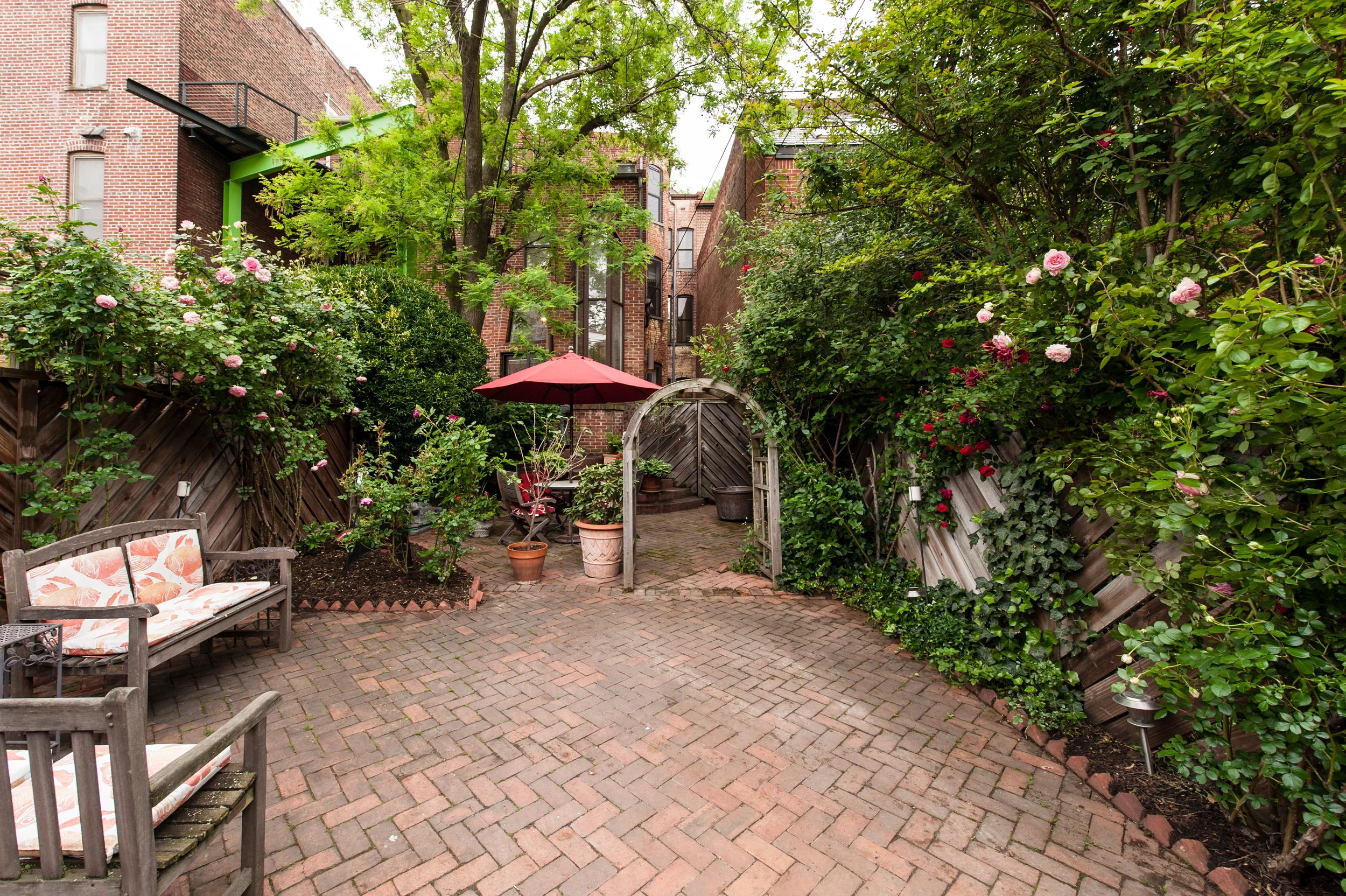 Terrace with Extraordinary Rose Bower