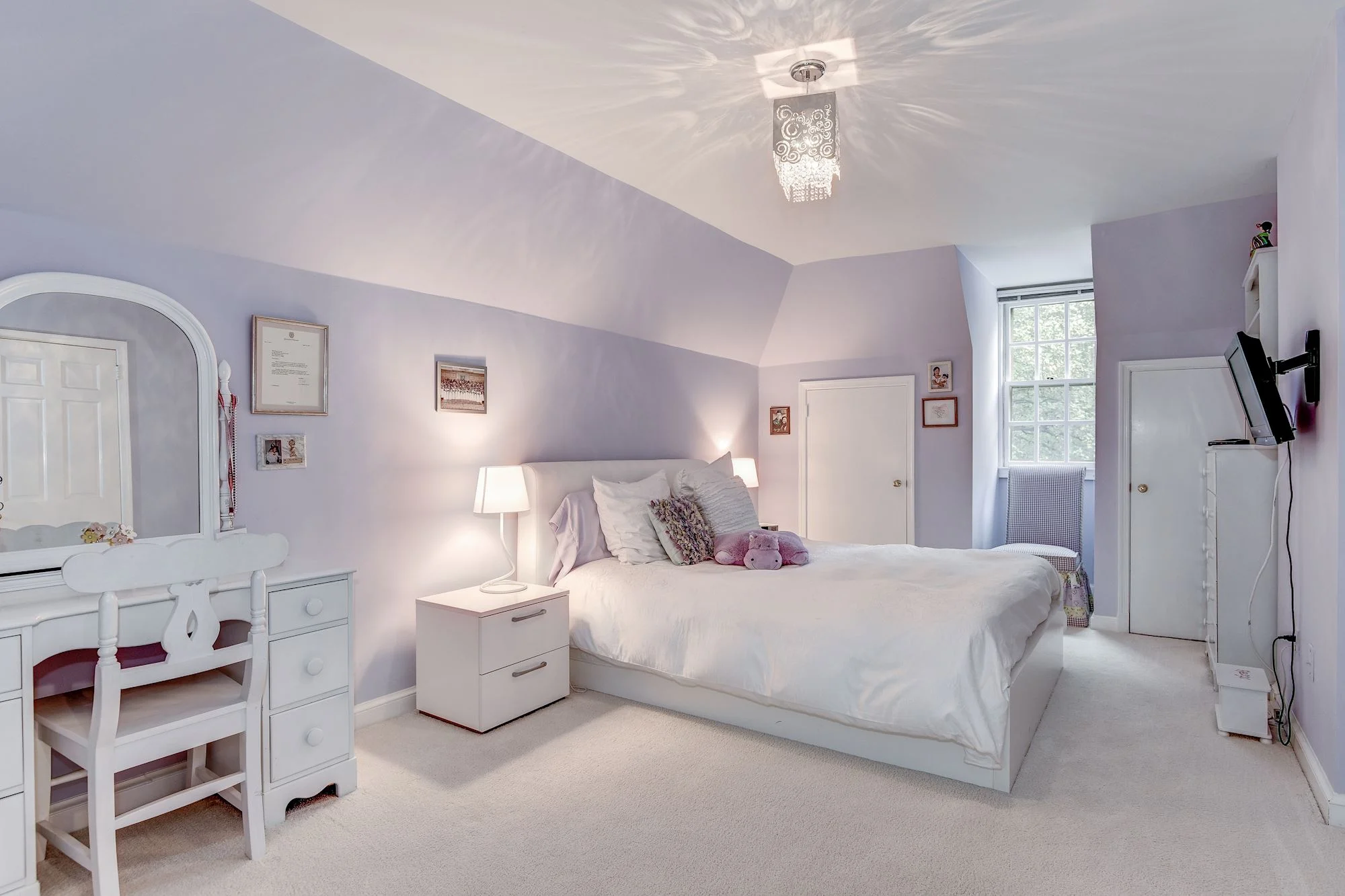 This upper level bedroom features a "roughed in" en suite bathroom