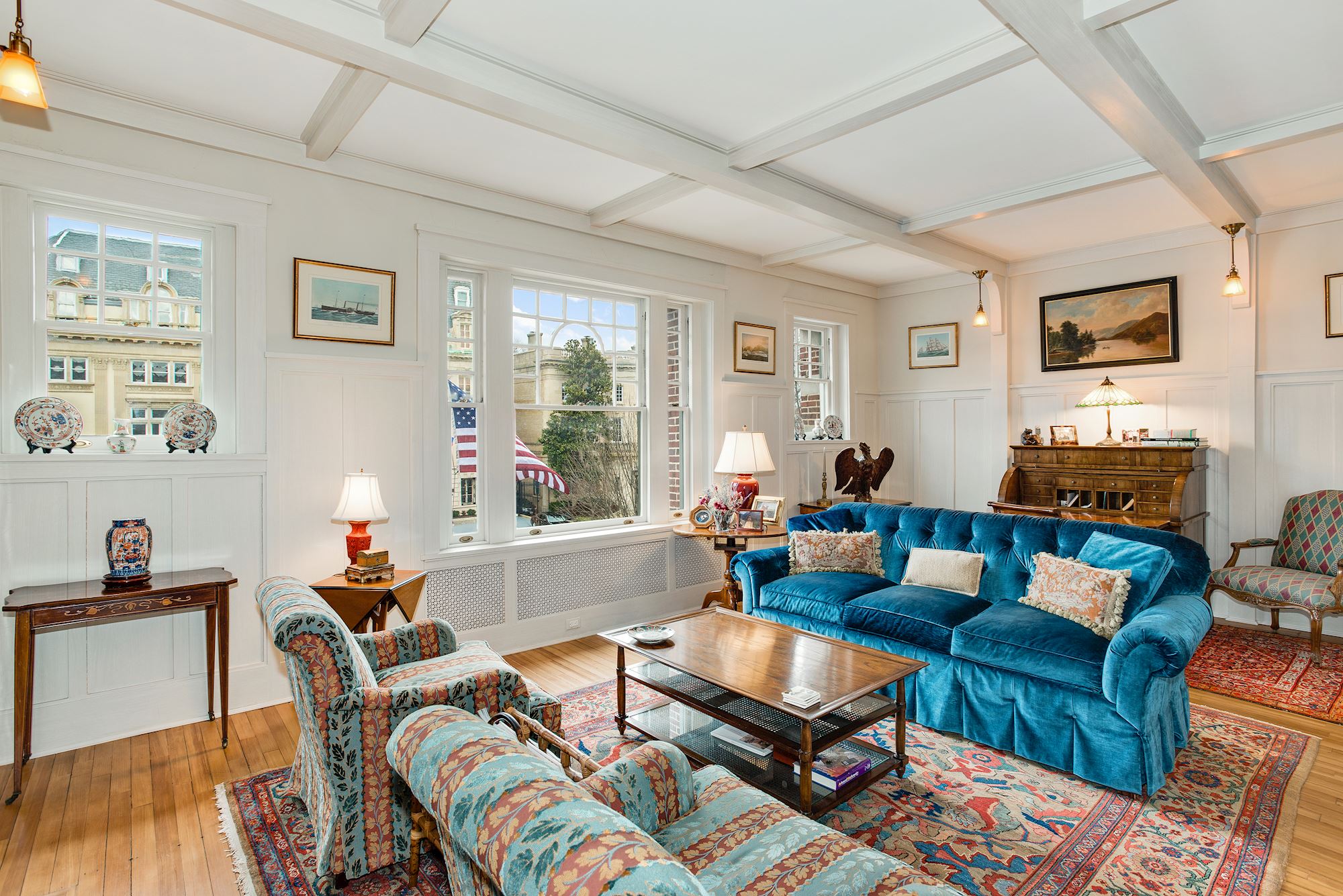 Library with Gas Fireplace