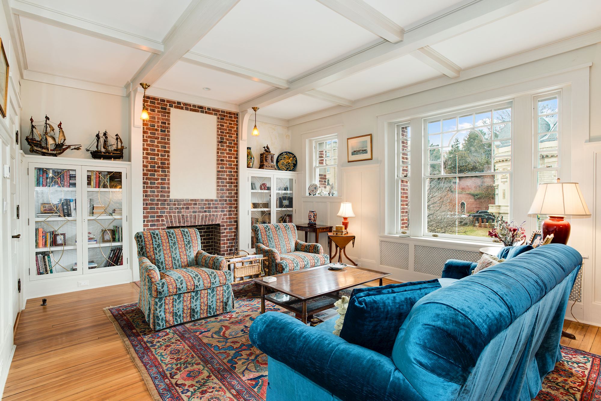 Library with Coffered Ceiling