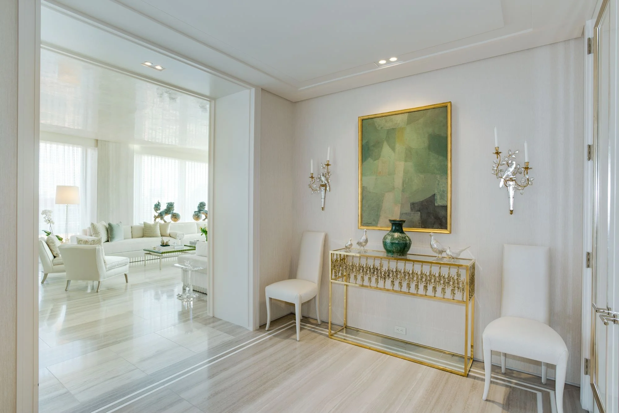 Travertine and Marble Foyer