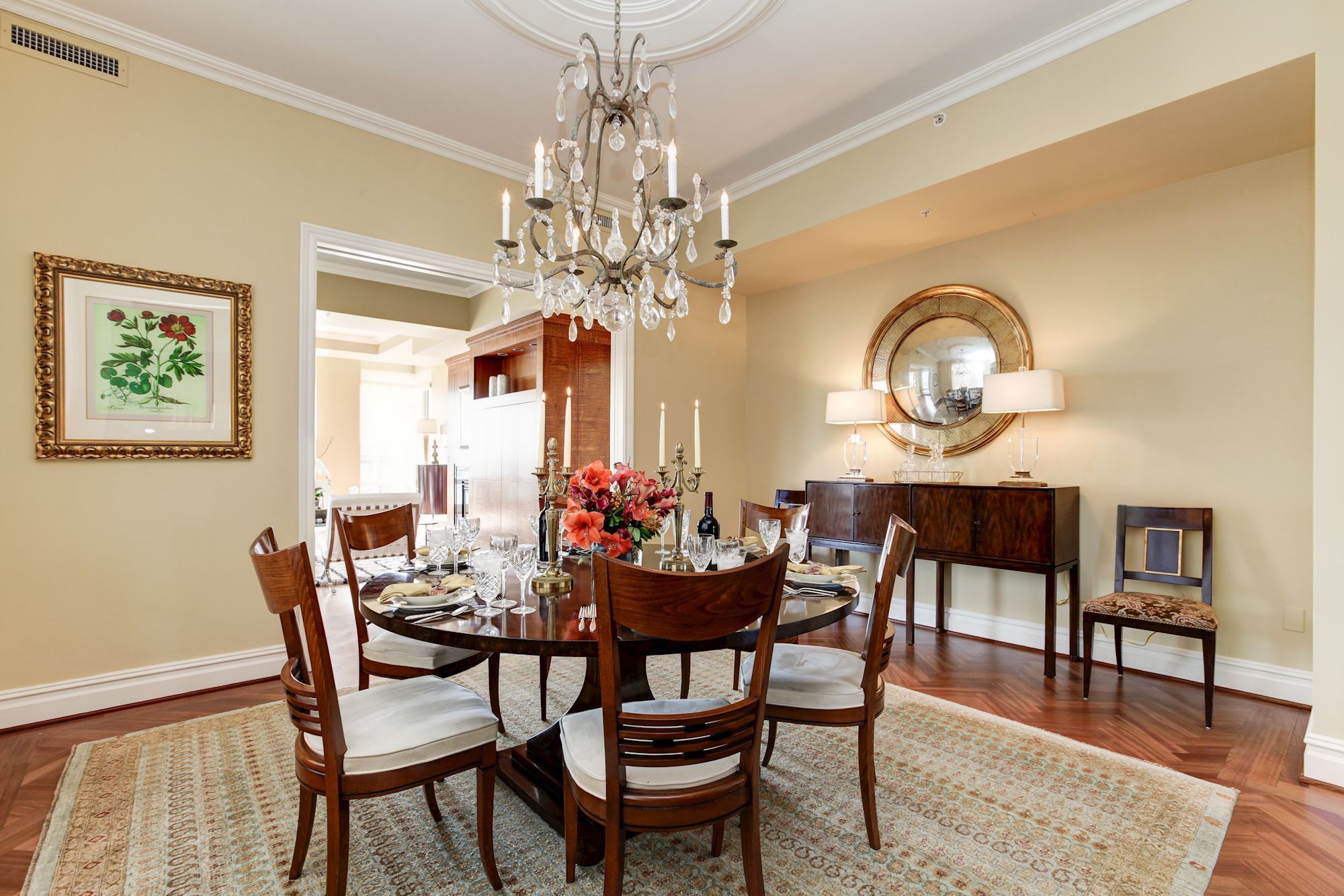 Formal Dining Room open to Formal Living Room