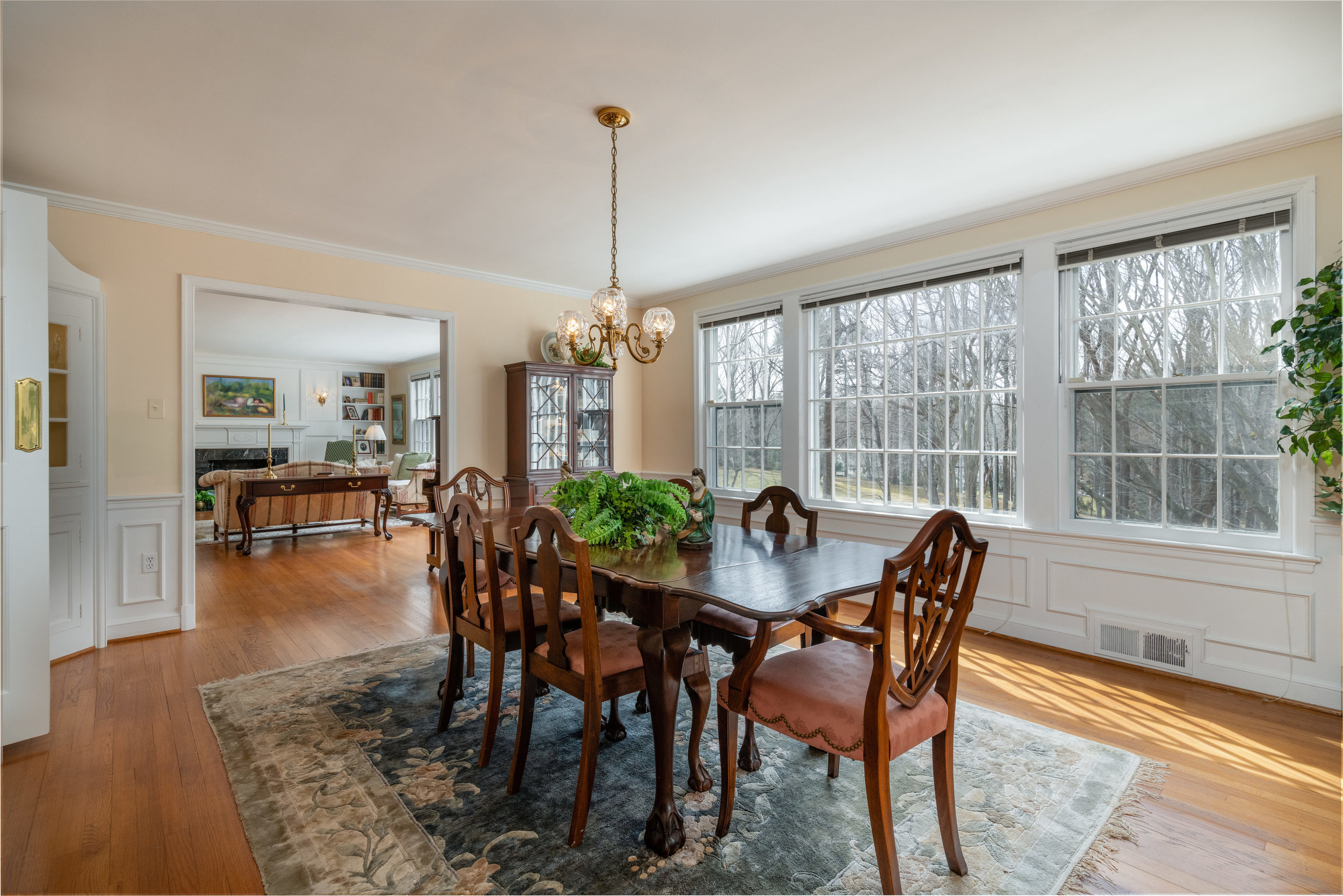 Formal Dining Room with Corner Cupboard