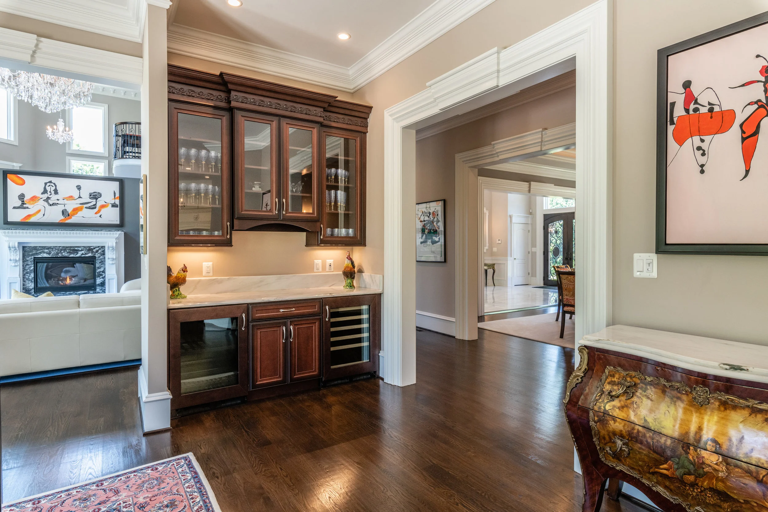 Wet Bar with Marvel beverage and wine chiller