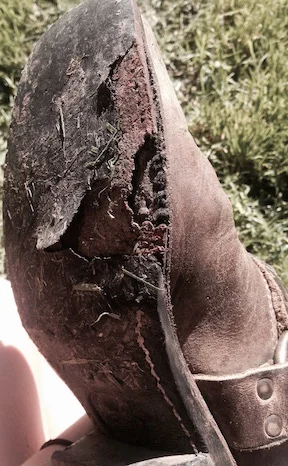 There's not enough room here to pay proper homage to all of you. I'm saving it all for my in-depth tell all. So here's a photo of my broke-ass boots because I can't stop/wont stop.