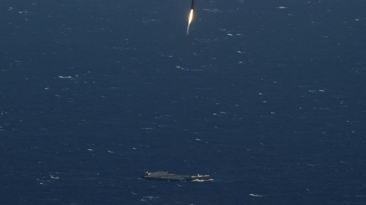 Falcon 9's first stage lands on SpaceX's Autonomous Drone Ship. Video credit: SpaceX