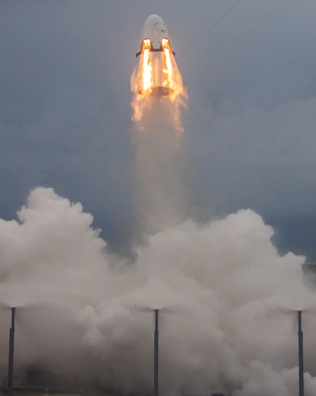 Crew Dragon pad abort test, 2015. Image credit: SpaceX