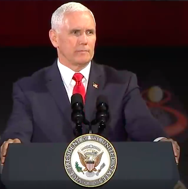 Vice President Mike Pence speaks at the fifth meeting of the National Space Council.