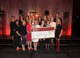 Our co-presidents and patrons for the 2015 benefit evening in the company of Marie-Claude Frigon, president of the Foundation's board of directors; Leslie Molko, president of the Centre?s board of directors; Julie DuPage, emcee of the evening; and Johanne Bélisle, executive director of the Centre.