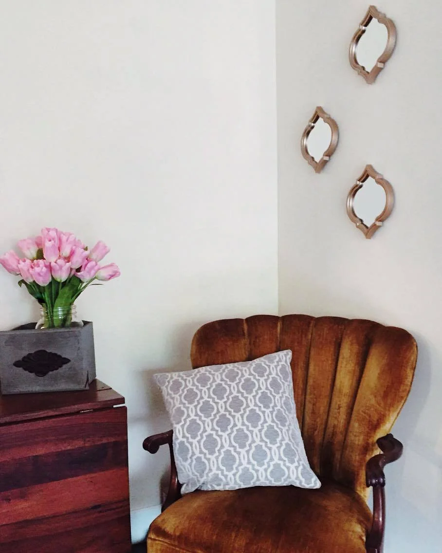 Close up of this pretty chair from my grandparents! 