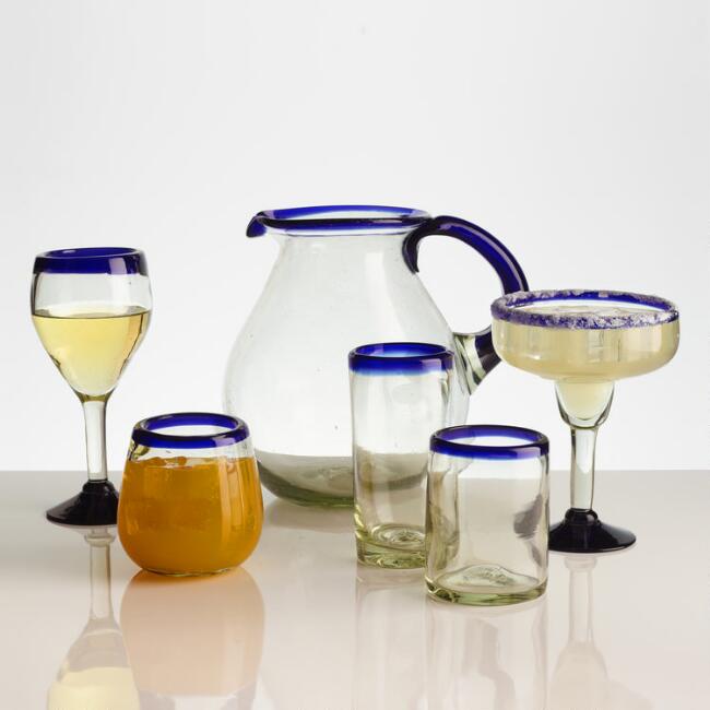 Rocco Blue Stemless Wine Glass Set Of 4 - World Market