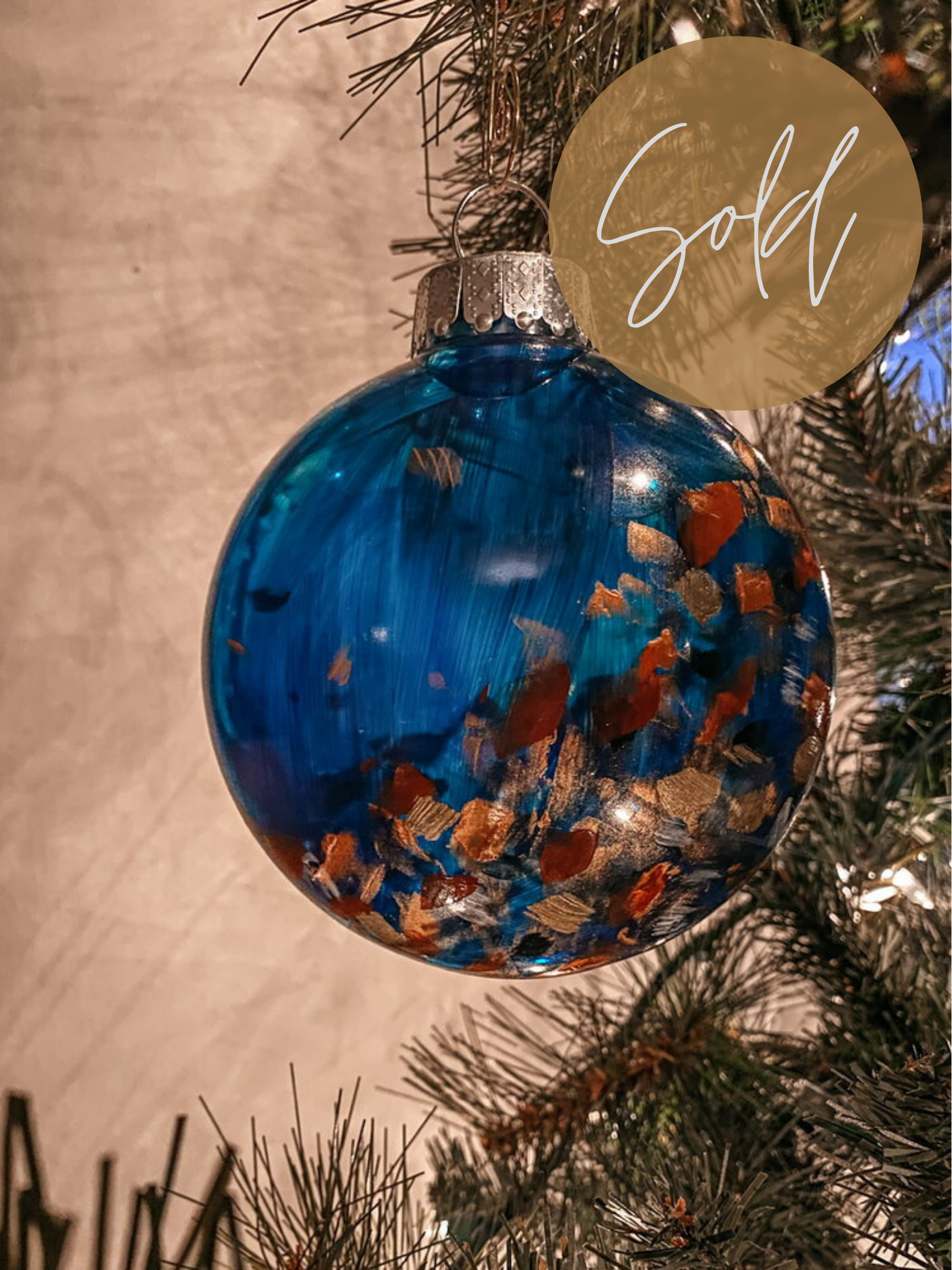 Single Ornament - Navy &amp; Copper