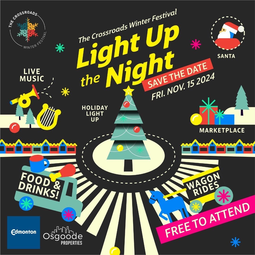 The Crossroads Business Improvement Area Light Up is returning Friday November 15 from 5-9 PM!

This multi venue event will celebrate the kick off of the holiday season &amp; brand new holiday lights ✨

The evening will include:

🎅visits from the gu