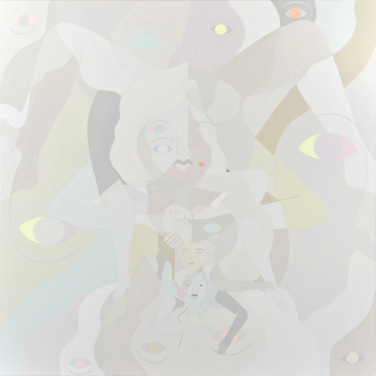 Faces with Figures (white)