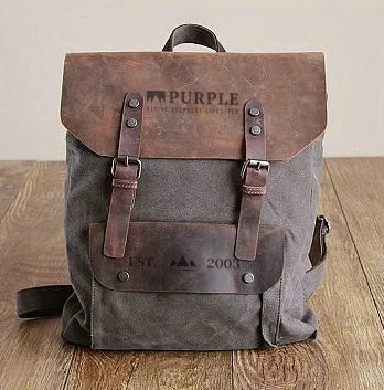 Canvas & leather backpack