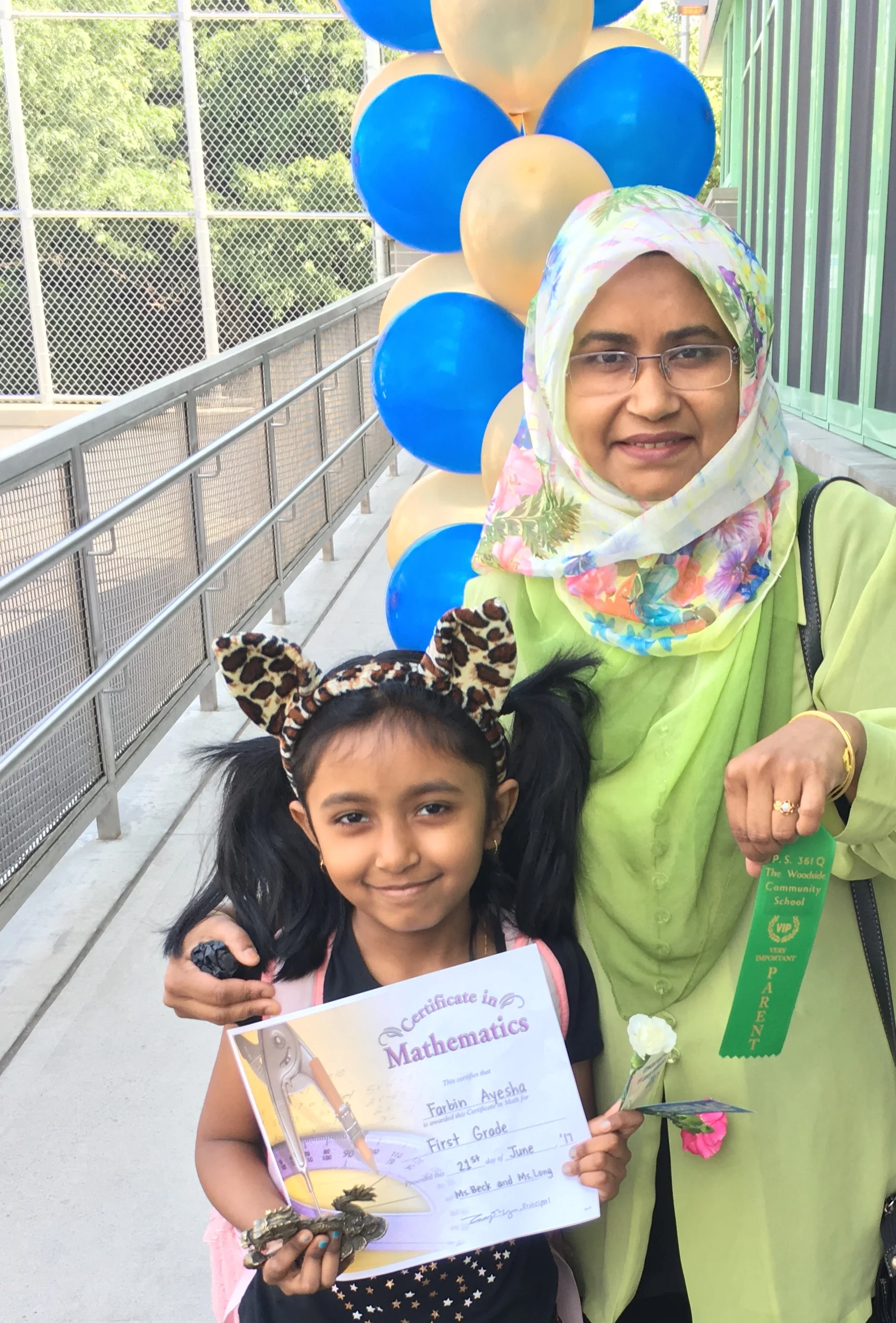 farbin ayesha (2nd grader) and mother, salma akhter