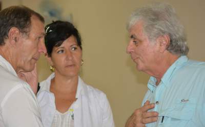   Dr. Lerer, (on right) with Cuban physicians.  