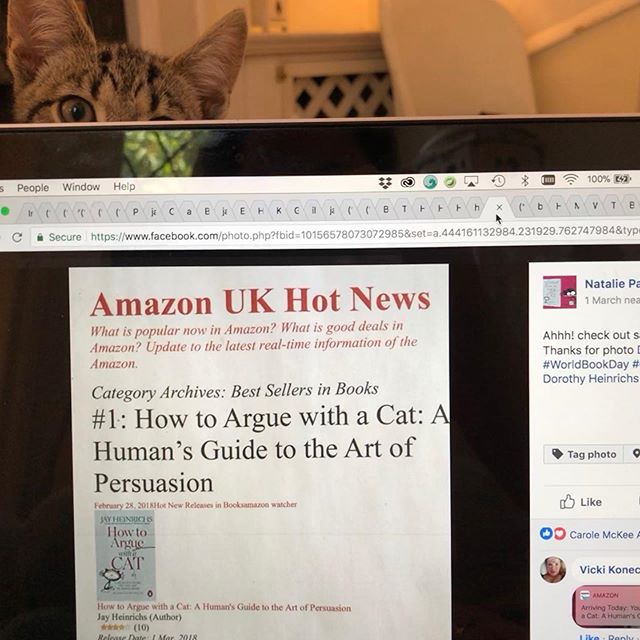 Ollie was exited as our book came in on the &ldquo;Amazon UK Hot News&rdquo; ☺️ #smartthinkingbooks #booksandcats #bookshelf #artofpersuasion #cats #cleverbook #cleverbooks #businessbook #businessbooks #business #businesscards #businessowner #teacher