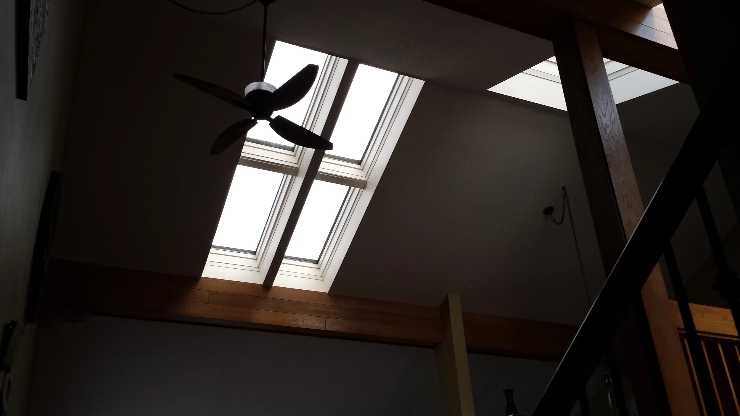  Interior of a 4 piece tandem skylight 
