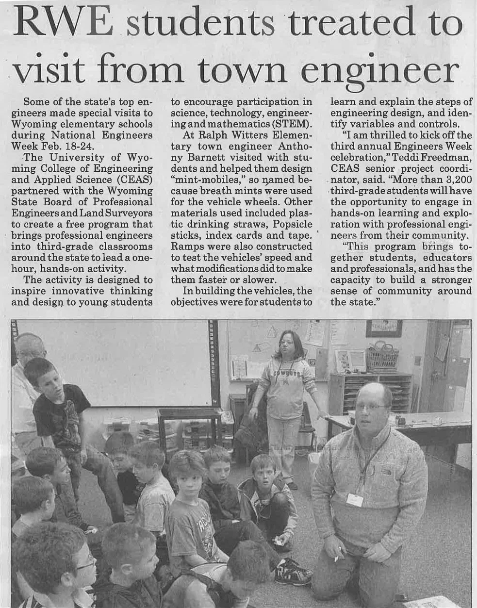EA's Anthony Barnett visits Ralph Witters Elementary school in Thermopolis to inspire young minds in the pursuit of science!