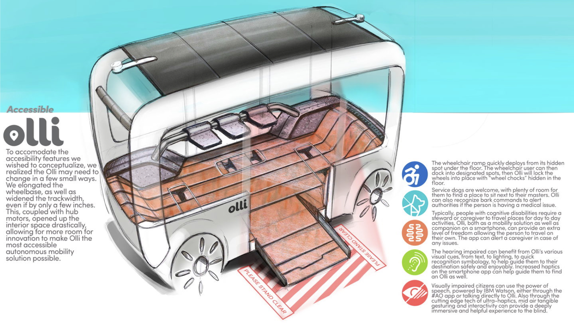 So we started to think about some of those pain points and how we can solve them via the technology and physical spaces available to us using the screens at the bus stop and on the bus