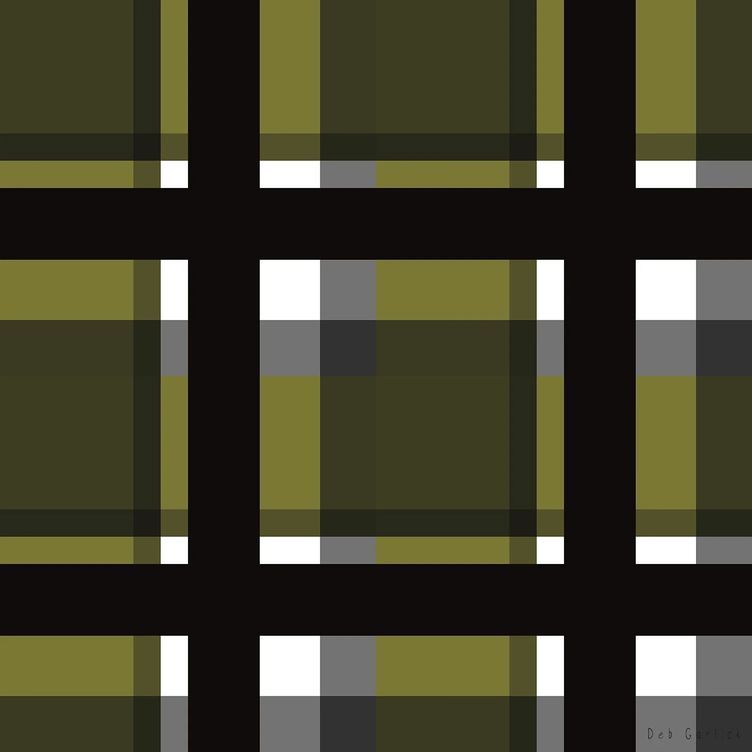 Green Tartan repeat pattern by Deb Garlick