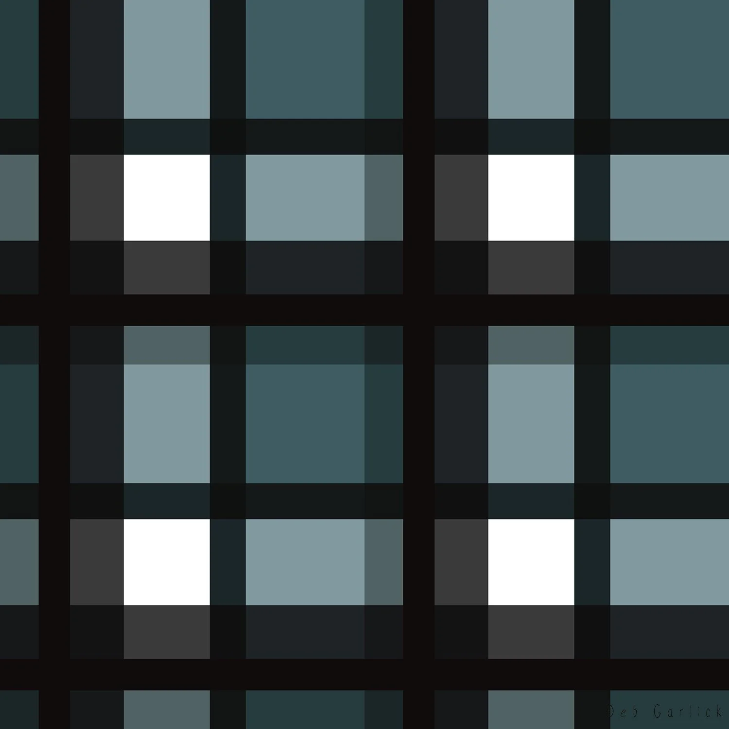 Blue Tartan repeat pattern by Deb Garlick