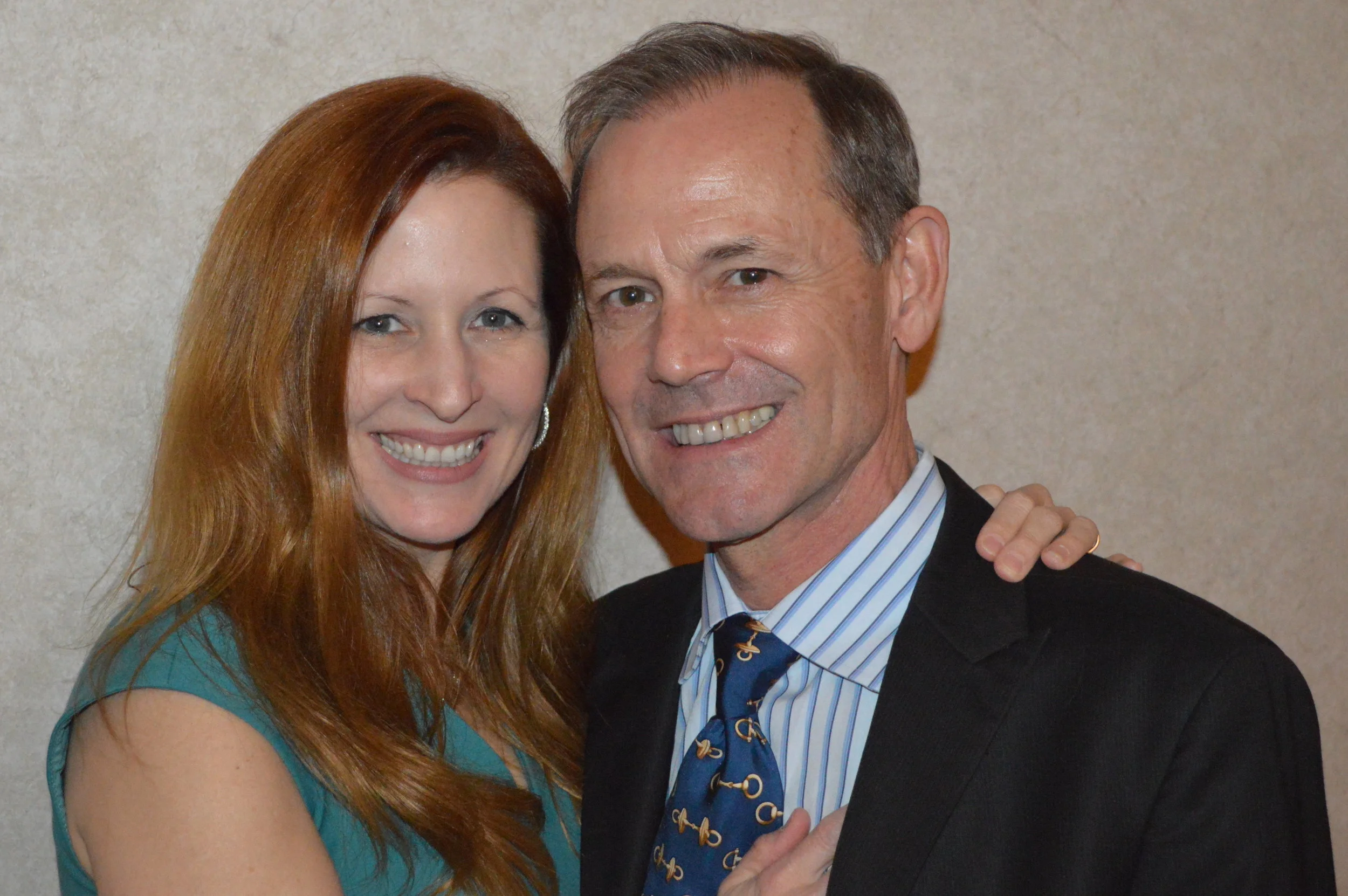 Jockey Jon Court, who recently won his 4,000th race , and his wife, Krystal.