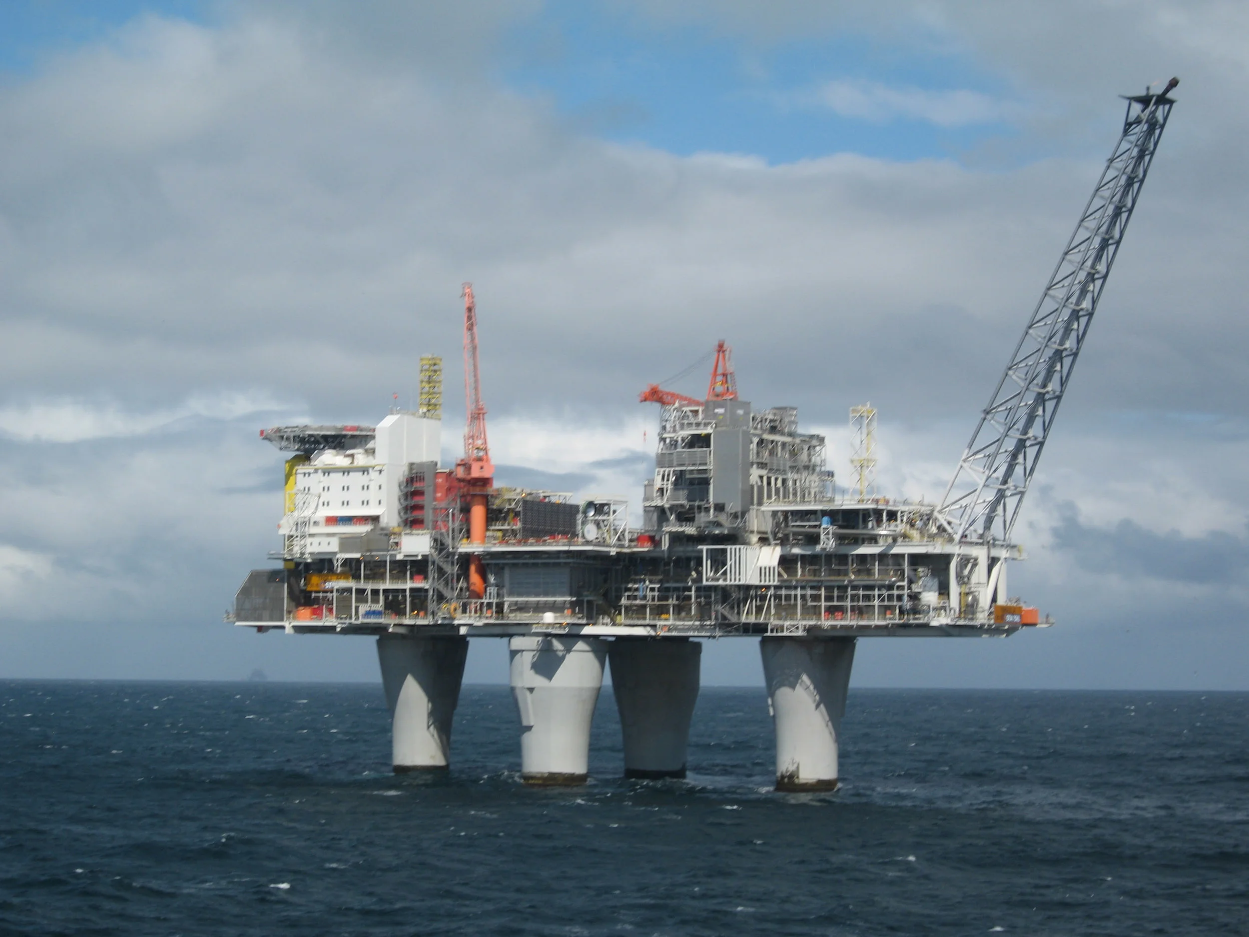 Troll oil platform, built to compensate for sea level rise. 