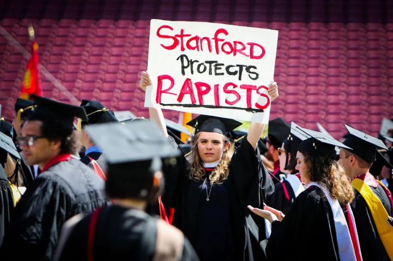 Protest at Stanford, University graduation ceremony