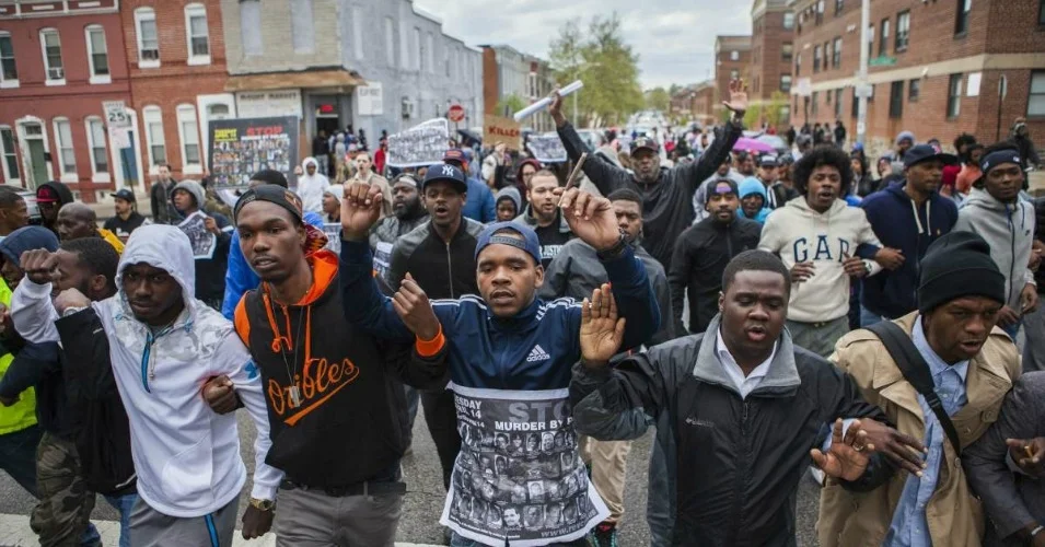 April 2015, Baltimore protest of the murder of Freddie Gray