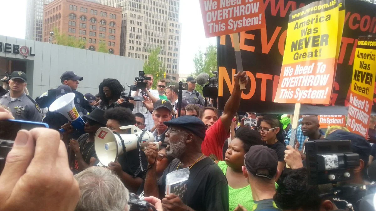 Carl Dix in Public Square, Cleveland, During the RNC