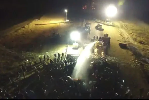November 20, Standing Rock Water Protectors attacked with water cannon. 