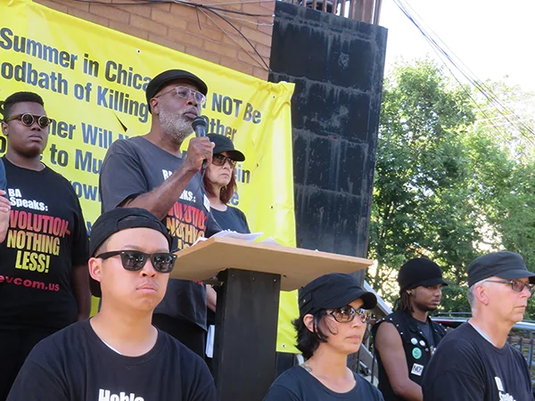 Carl Dix speaking in Chicago