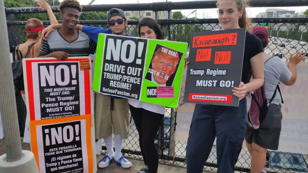 Houston High School Students and others protest Trump and Kavanaugh