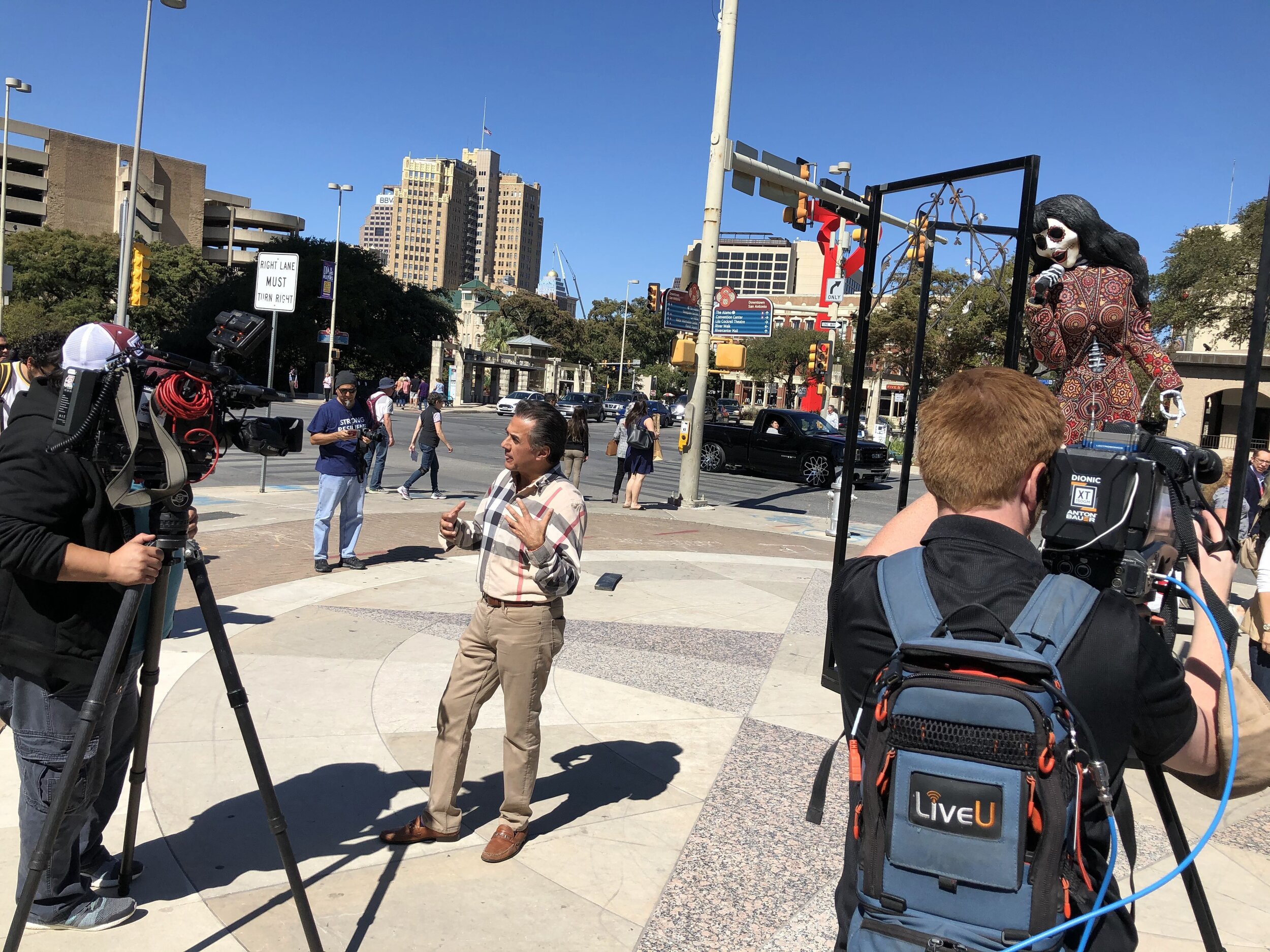 Press event coverage of Day of the Dead San Antonio Founder Javier Ruiz Galindo