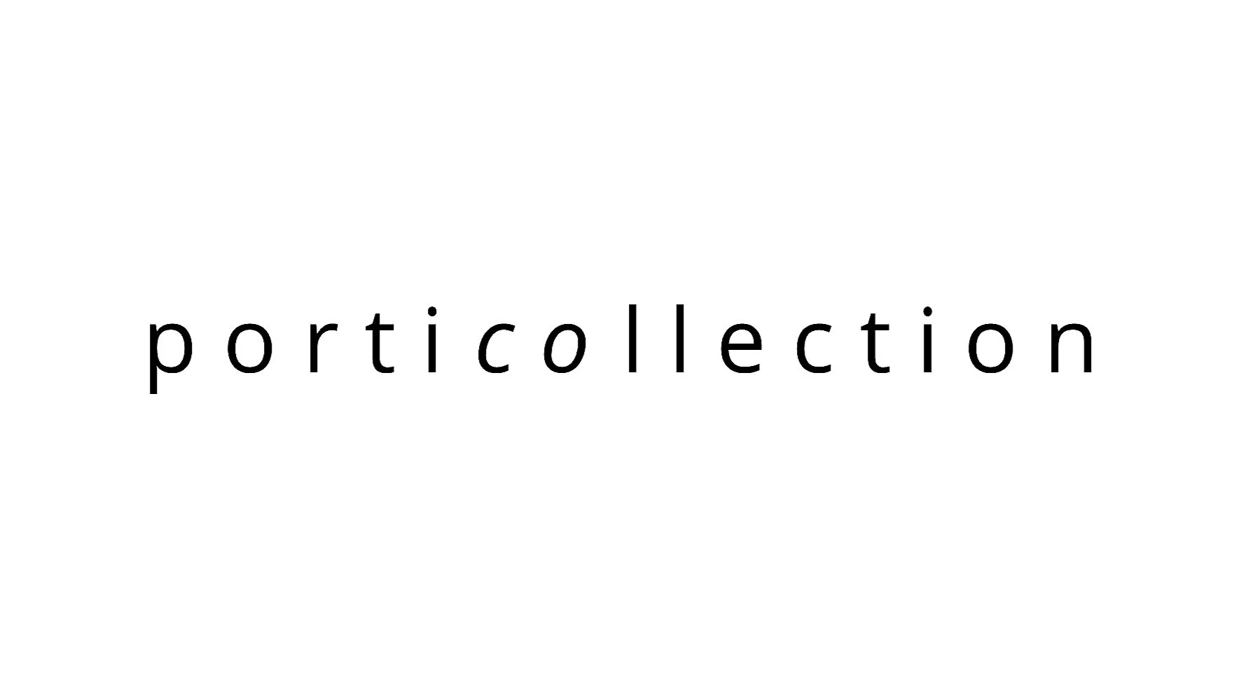 The word 'porticlection' in black lowercase letters on a white background.