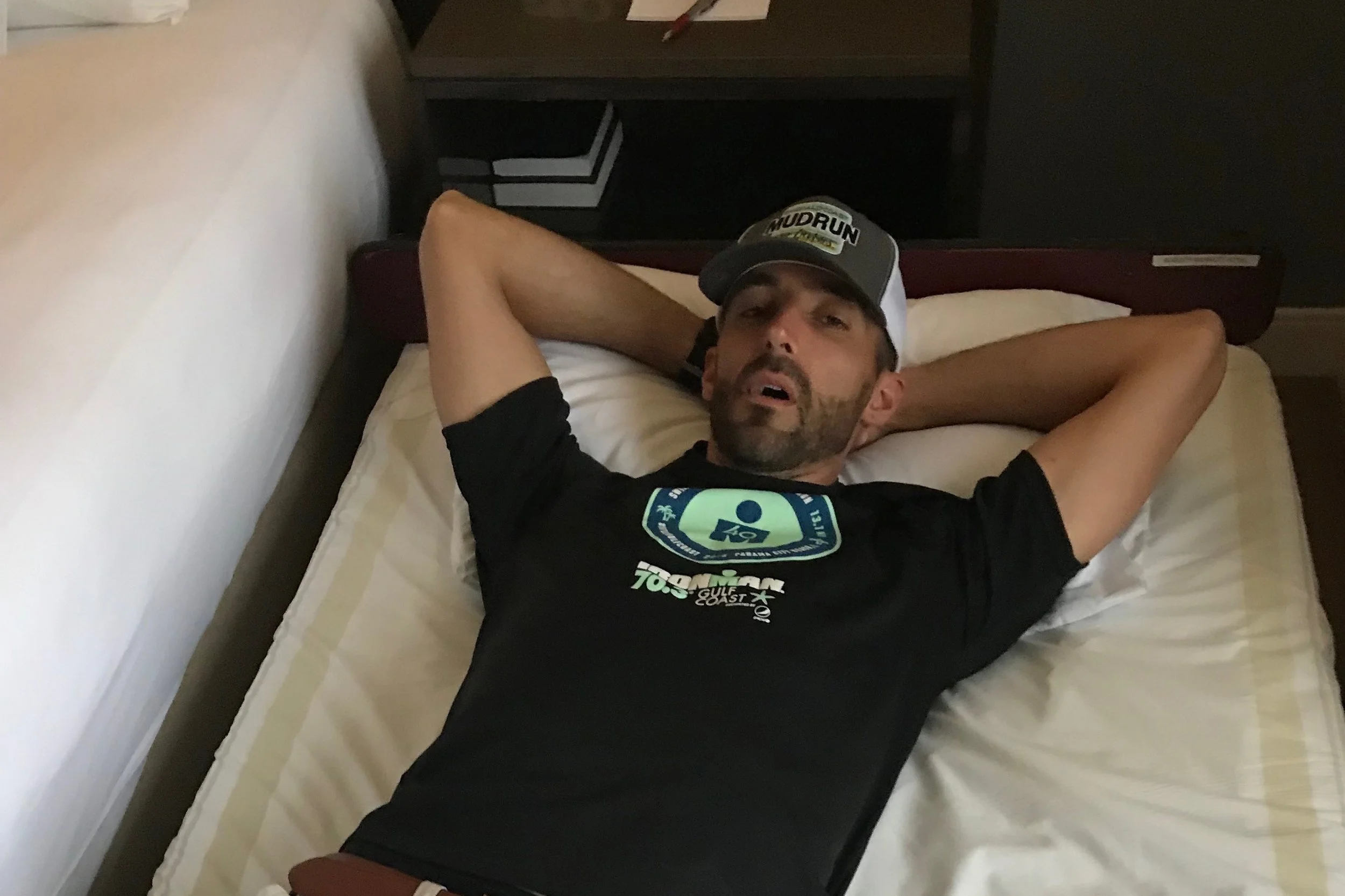 6’7” of muscle. He got the height, good looks and hassle of finding jeans that fit. And, the cot.