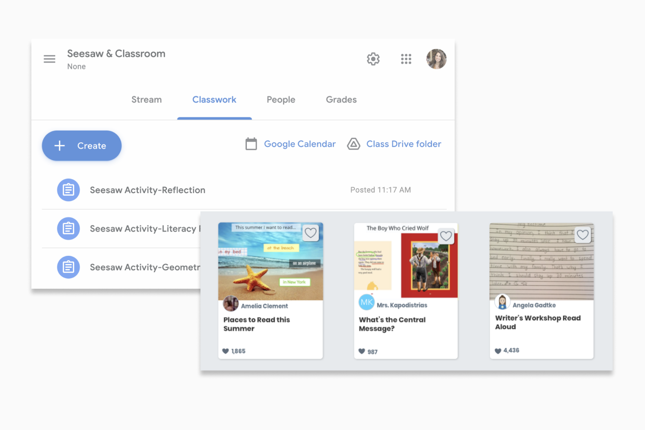 Seesaw and Google Classroom