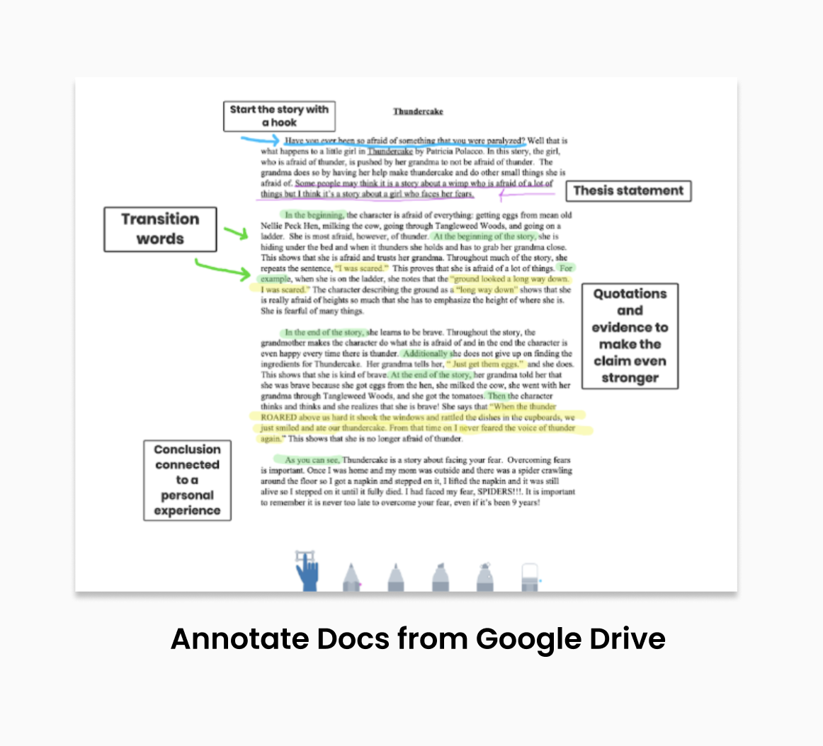 Annotate Docs in Seesaw from Google Drive