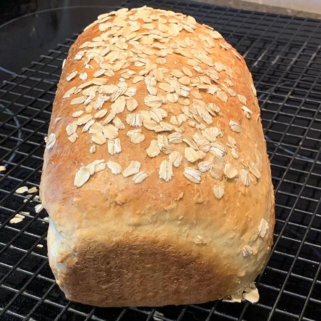 Some fresh oatmeal bread on a rainy Saturday afternoon.