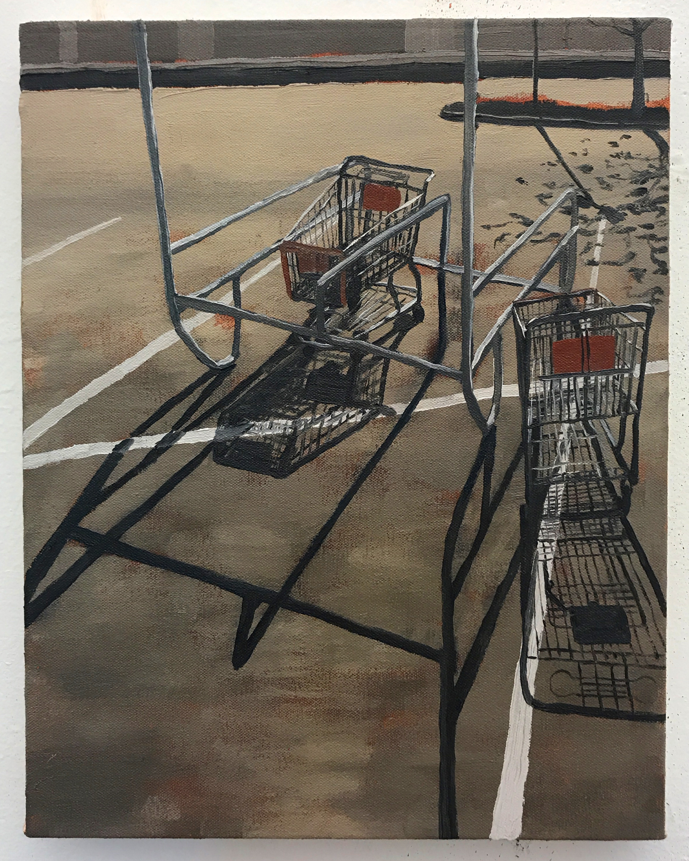 Carts In the Morning / 2018 / oil on canvas / 14" x 11"