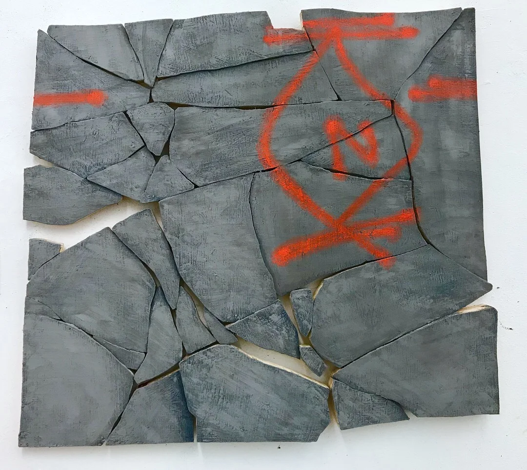 Where I Step / 2018 / Oil and cold wax on panels / 35" x 38"