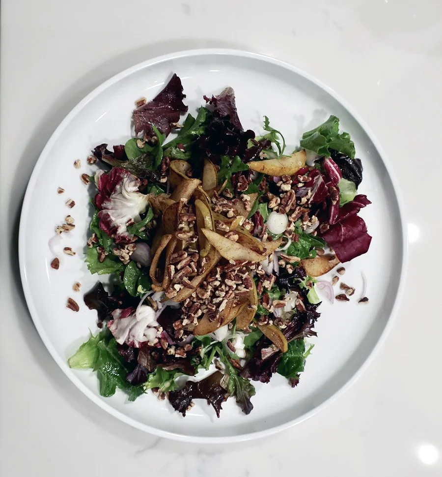 Winter Pear and Whipped Goat Cheese Salad