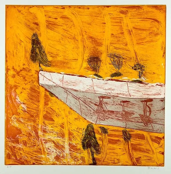 Fenced Reflection, 2016, etching, 50x50cm
